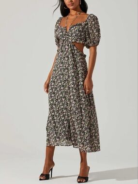 ASTR the Label Ruffle Cutout Midi Dress